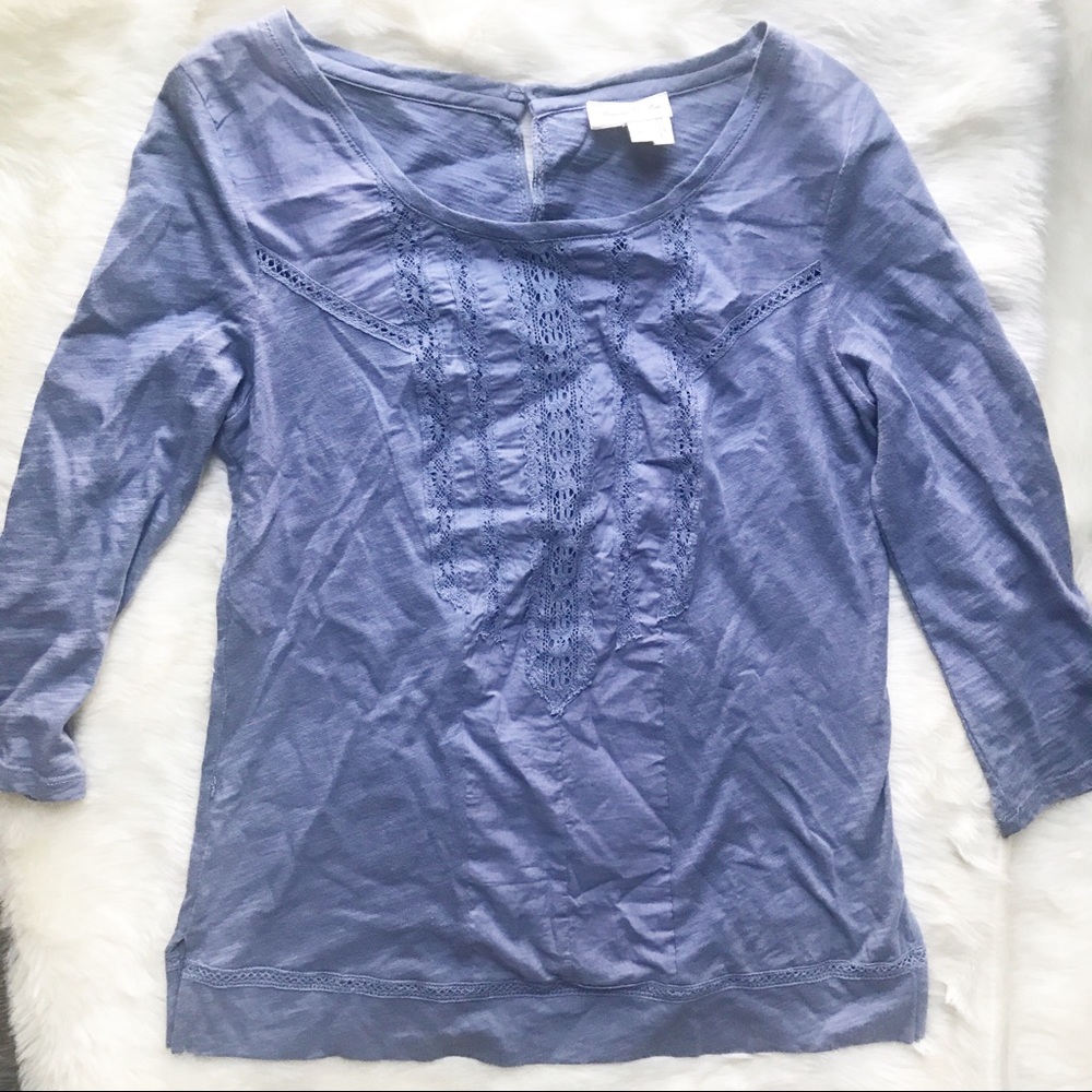 Anthropologie Meadow Rue Tuxedo Ruffle Top - Picture 3 of 5